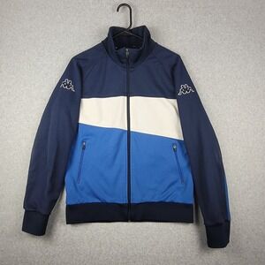 Vintage Kappa Sport Track Jacket Men's‎ Large White Blue Full Zip Pockets